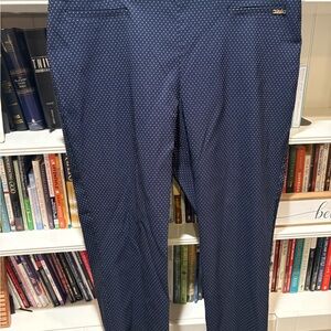 Jones New York Women's Navy Patterned Dress Pants 2x